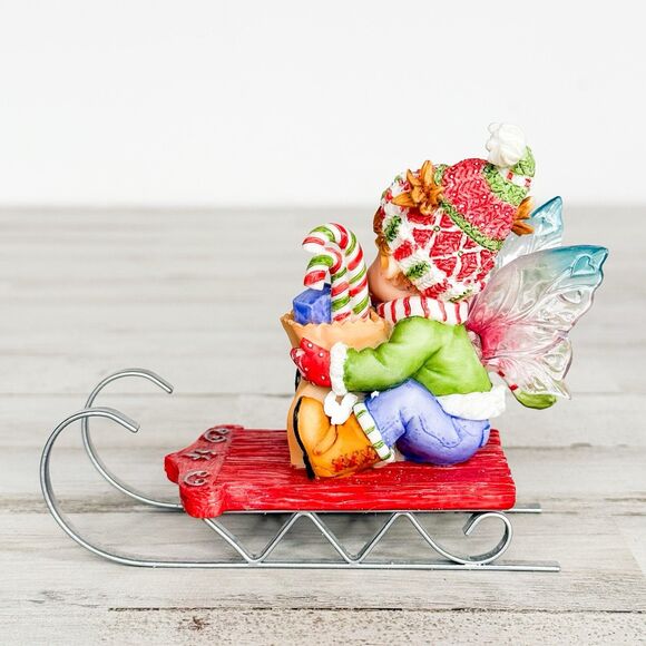 My Little Kitchen Fairies Christmas HOLIDAY SHOPPER FAIRIE 4010983 Sled Figurine - Picture 5 of 15